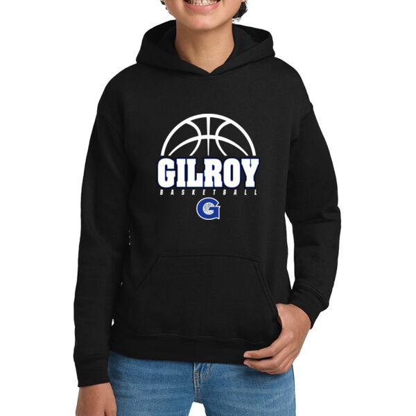 Gilroy Girls Basketball Black Youth Heavy Blend Hooded Sweatshirt Thumbnail