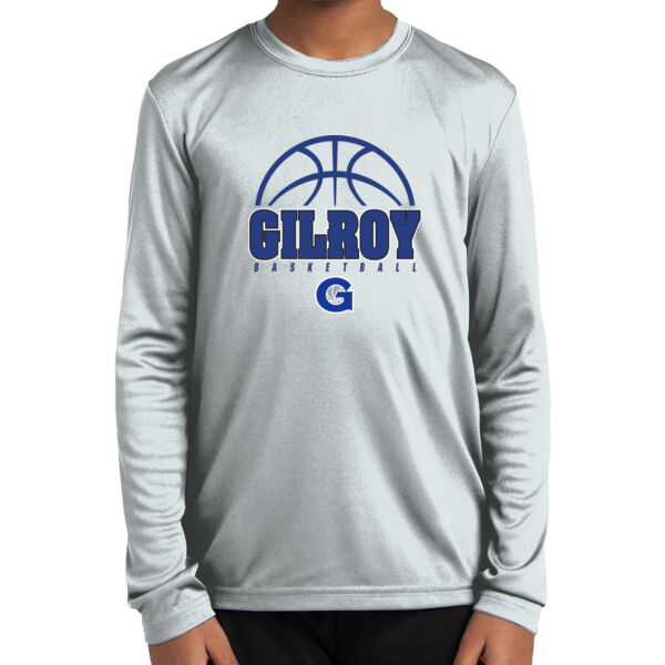 Gilroy Girls Basketball White Youth Long Sleeve PosiCharge Competitor Tee Thumbnail