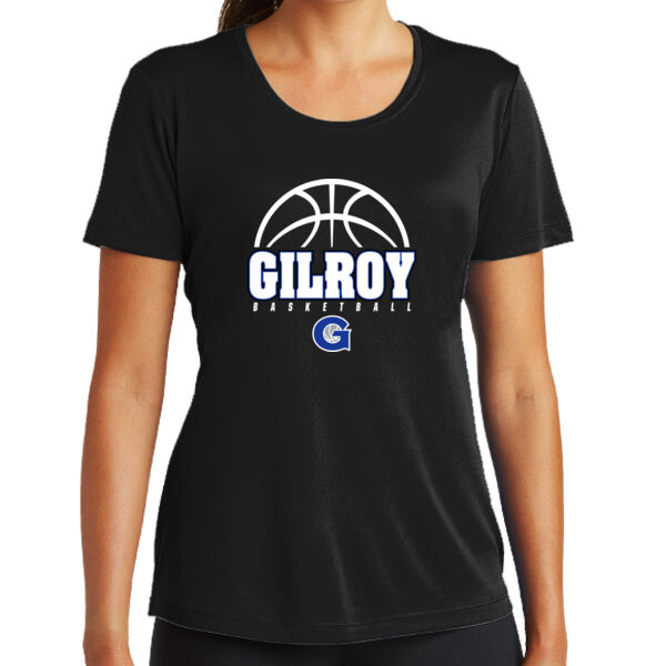 Gilroy Girls Basketball Ladies Black PosiCharge Competitor Tee Thumbnail