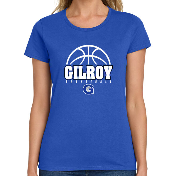 Gilroy Girls Basketball Ladies Royal Heavy Cotton 100% Cotton T Shirt Thumbnail