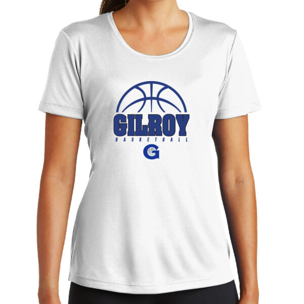 Gilroy Girls Basketball Ladies White PosiCharge Competitor Tee Thumbnail